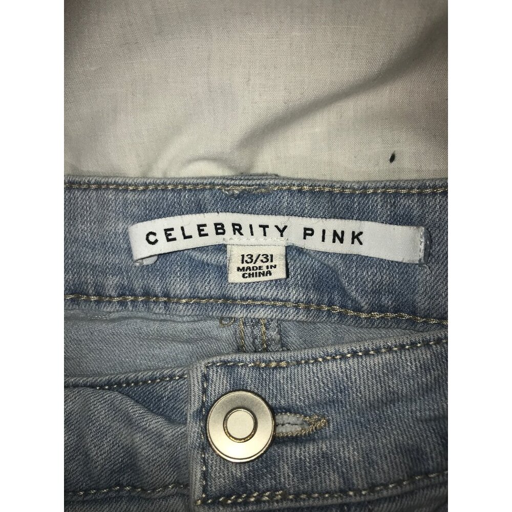 Celebrity Pink Junior Light Wash Denim Baggy Carpenter Jeans - Picture 4 of 9